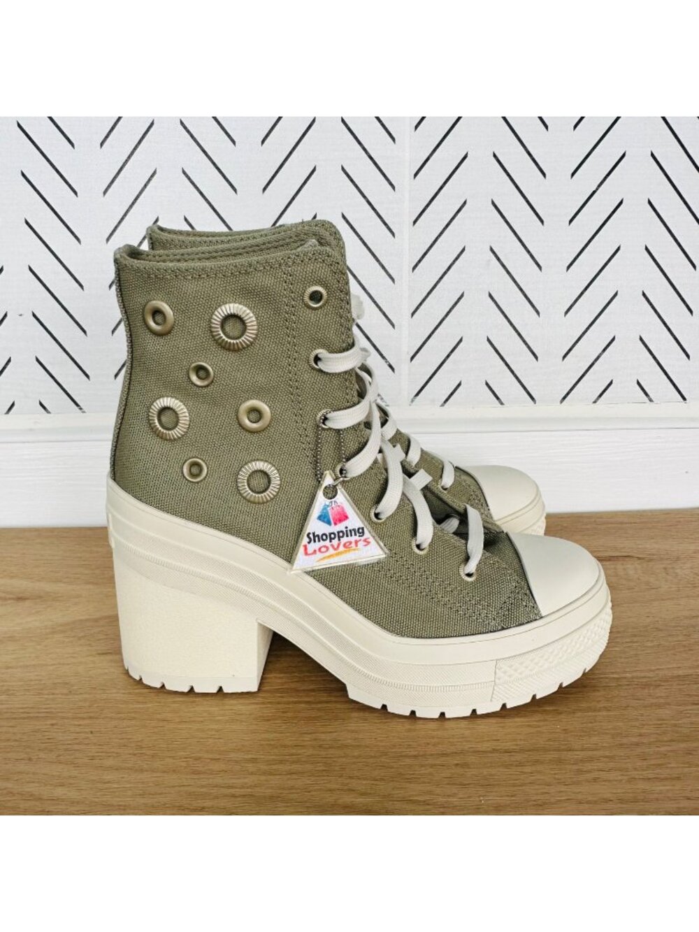 ❤️Converse Chuck 70 De Luxe High Heel Green Platform Size 5.5 Mens Boots A11175C